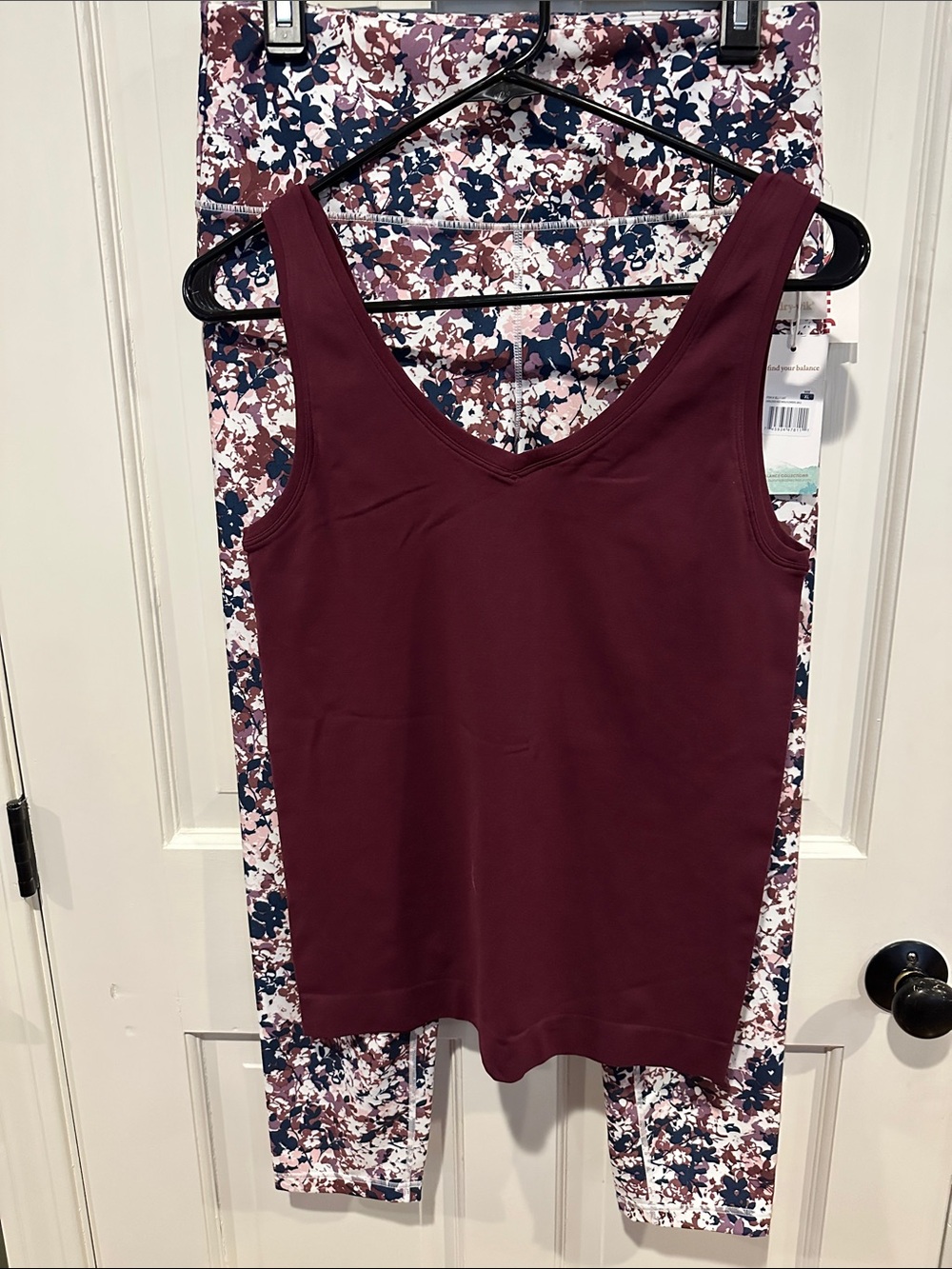 Balance Collection Activeware with WHBM burgundy v neck tank top.